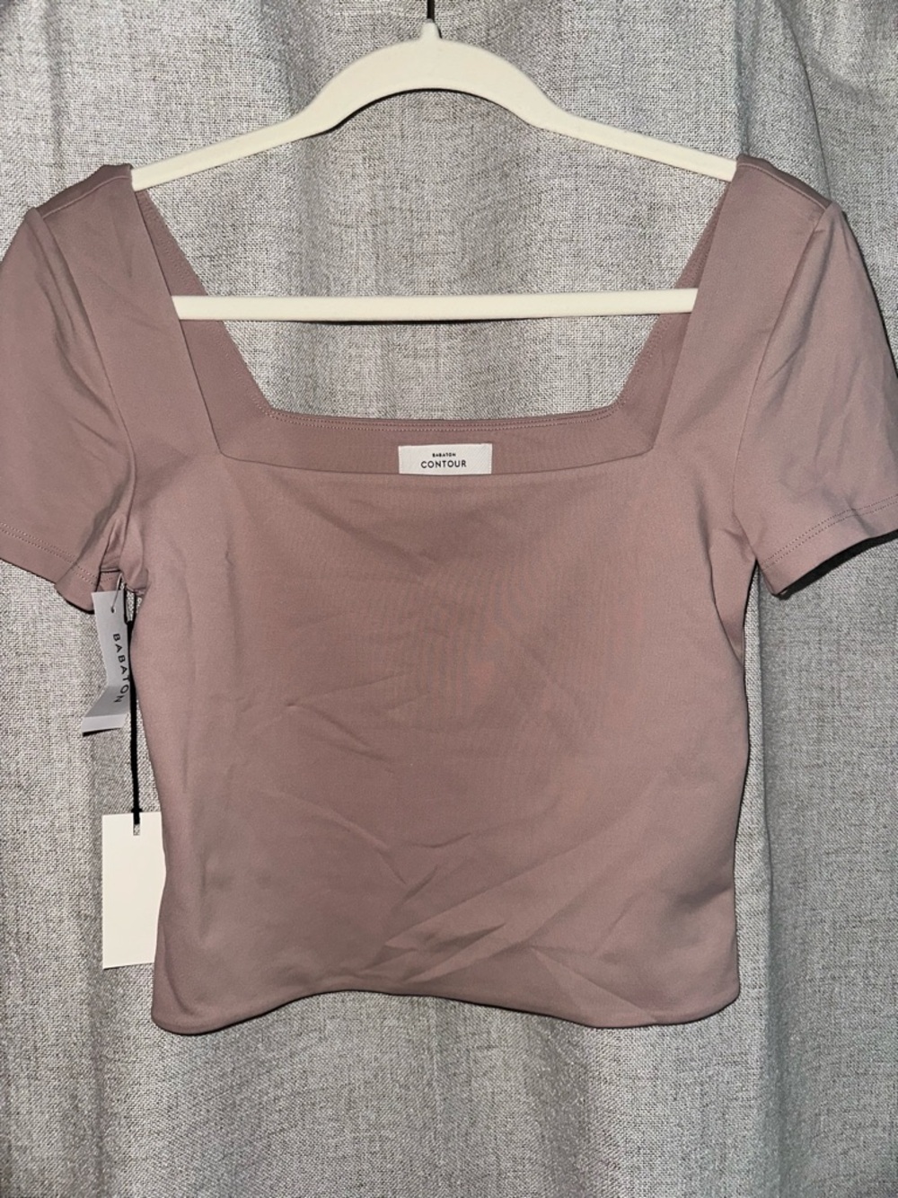 Babaton Mauve Square-Neck Crop Top